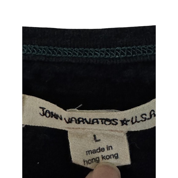 John Varvatos USA Mens T-Shirt Large Black In Peace We Rock Heart Graphic Cotton - Picture 3 of 4